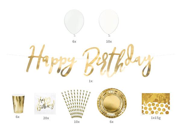 Party-Dekorationsset - Geburtstag, gold (1 VPE / 60 Stk.) - FeierGlanz